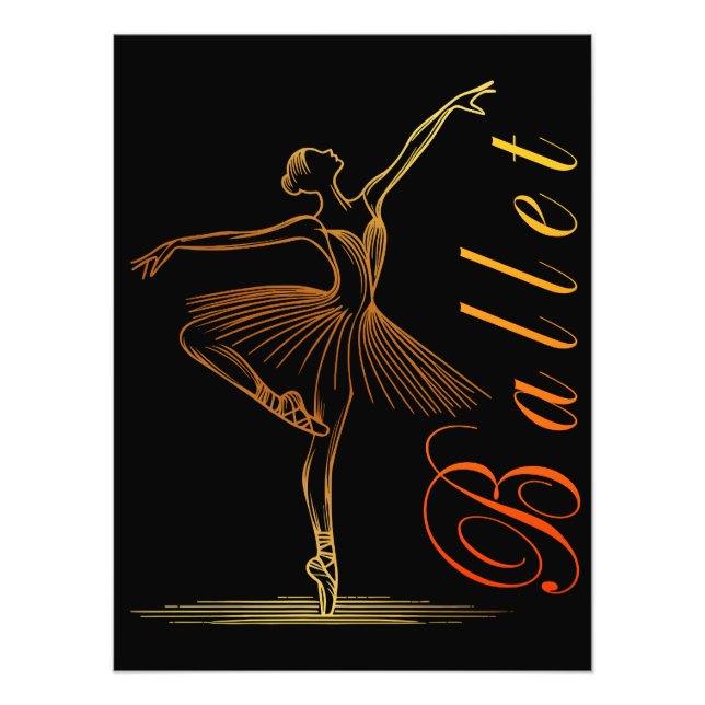 Foto Contorno Elegante de um Balé Ballerina Performance (Frente)