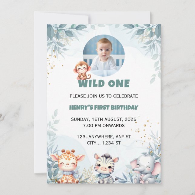 Foto: Convite de aniversário, Cartão de aniversári (Frente)