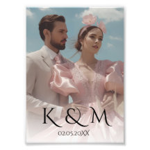 Convite de casamento com imagem Vintage Pastel Ele