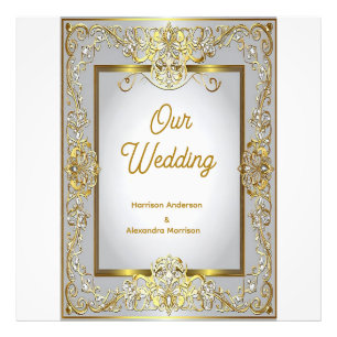 Foto Convite de Casamento em Ouro e Prata Elegante – Or