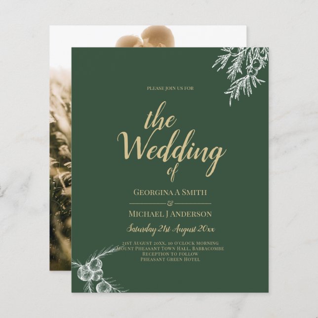 Foto: Convite JUNIPER GREEN Modern (Frente/Verso)