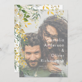 FOTO CONVITE PARA CASAMENTO Verde Dourado LeahG