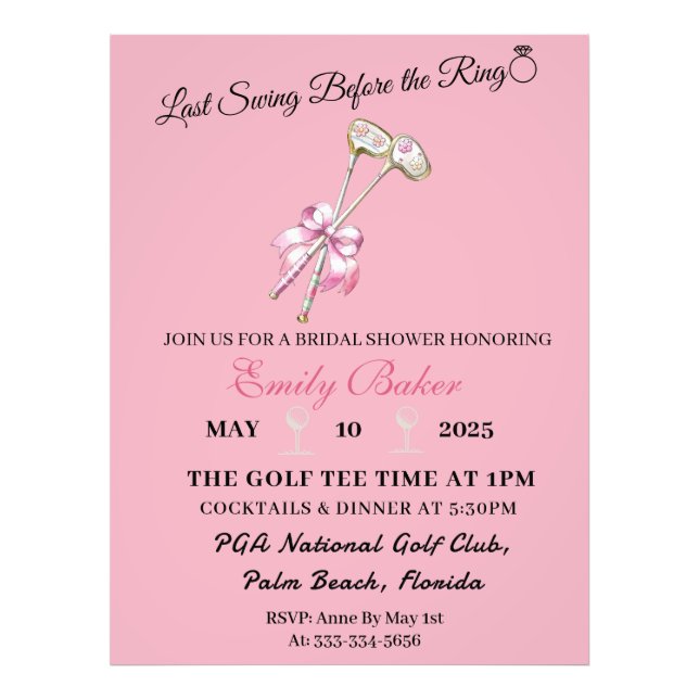 Foto Coquete Pink Golf "Último Balanço Antes do Anel" (Frente)