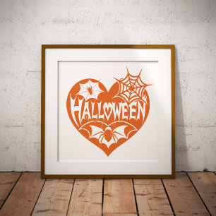 Foto Coração de Halloween, Coração em Forma de Laranja,