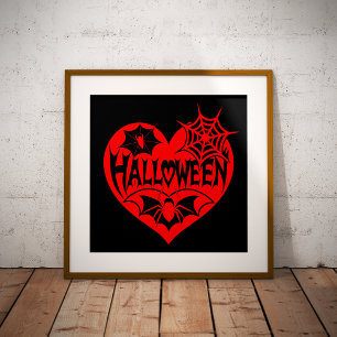 Foto Coração de Halloween, Coração Vermelho, Teia de Ar