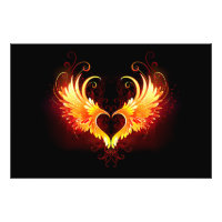 Coração do Anjo Fogo com Asas