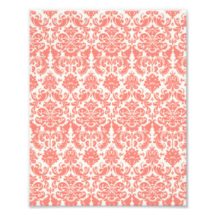 Foto Coral rosa e Cor damasco elegante