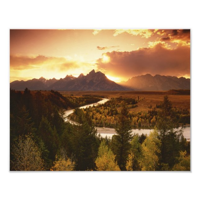 Foto Cordilheira Teton ao pôr do sol, a partir do rio S (Frente)