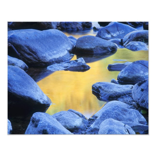 Foto Cores de outono refletidas em uma piscina vadeável (Frente)