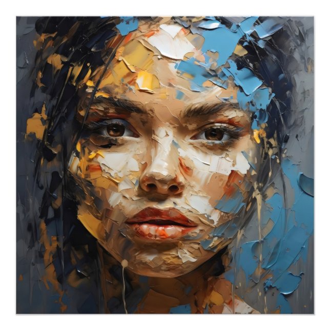 Foto Cores de rosto de abstrato Girl (Frente)