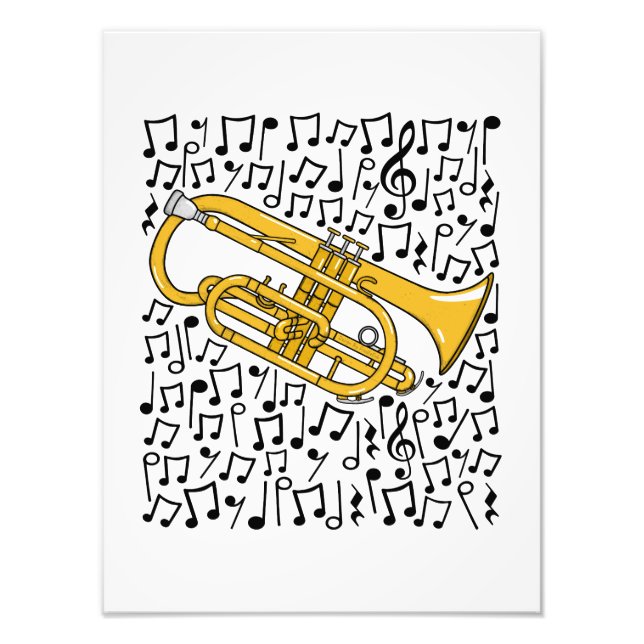 Foto Cornet Musical Notes Cornetista Brass Musical (Frente)