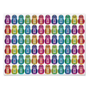 Foto Coruja bonito de Matryoshka do arco-íris