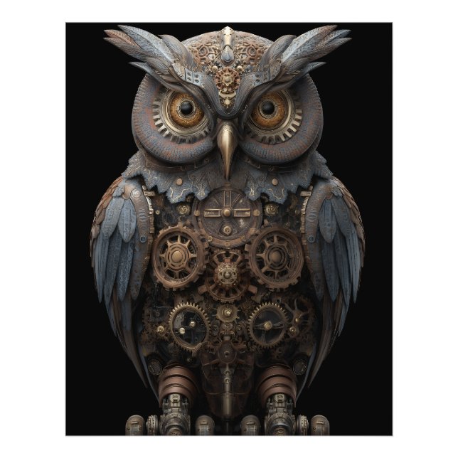 Foto Coruja Ornamentada de Relógio (Frente)