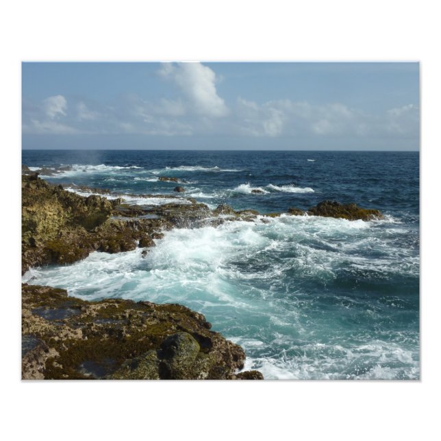 Foto Costa Rocky de Aruba e Oceano Azul (Frente)