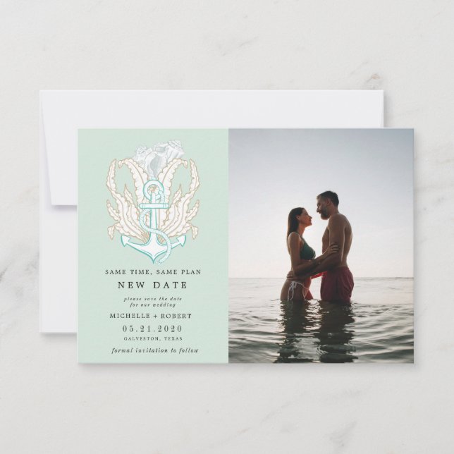 Foto costeira litoral Mudar a data Convite (Frente)