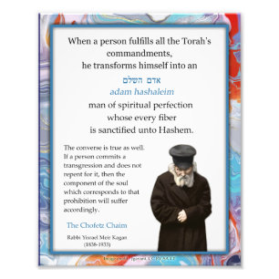 Foto Cotação Inspirativa Judaica Chofetz Chaim