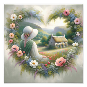 Foto Cottagecore Floral Coração Campo Cottage