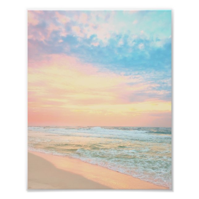 Foto Cotton Candy Sunrise Skies Beach Waves (Frente)
