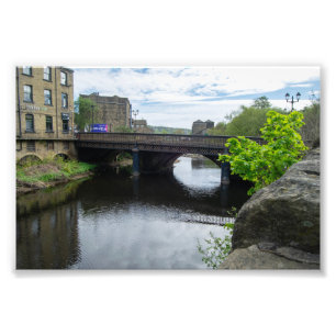 Foto County Bridge e o Rio Calder, Sowerby Bridge