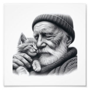 Foto Cozy Companheiros Idosos, Homem e Arte de Muro de 