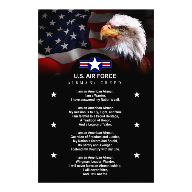 Foto Credo Da Força Aérea Dos Estados Unidos (Frente)