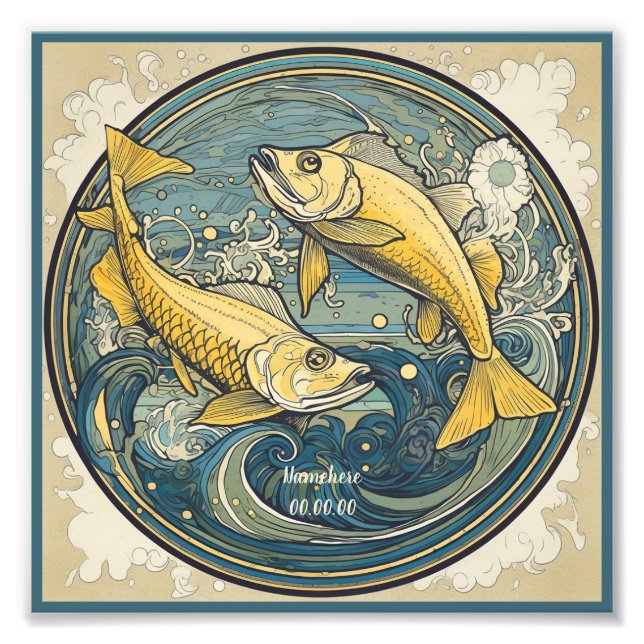 Foto Crie a sua própria arte Peixes do próximo dia Zodi (Frente)