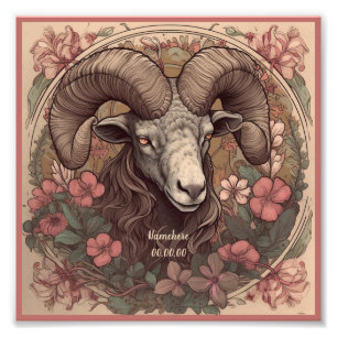 Foto Crie Seu Próprio Aries Zodíaco em Art Nouveau