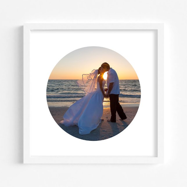 Foto Crie seu próprio círculo de forma 12"x12" (Circle Shape Wedding 12"x12" Photo Print)