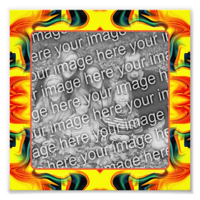 Foto Crie Seu Próprio Quadro Laranja E Amarelo 8x8 (Frente)