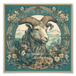 Foto Crie sua própria arte Nouveau Capricorn Zodiac