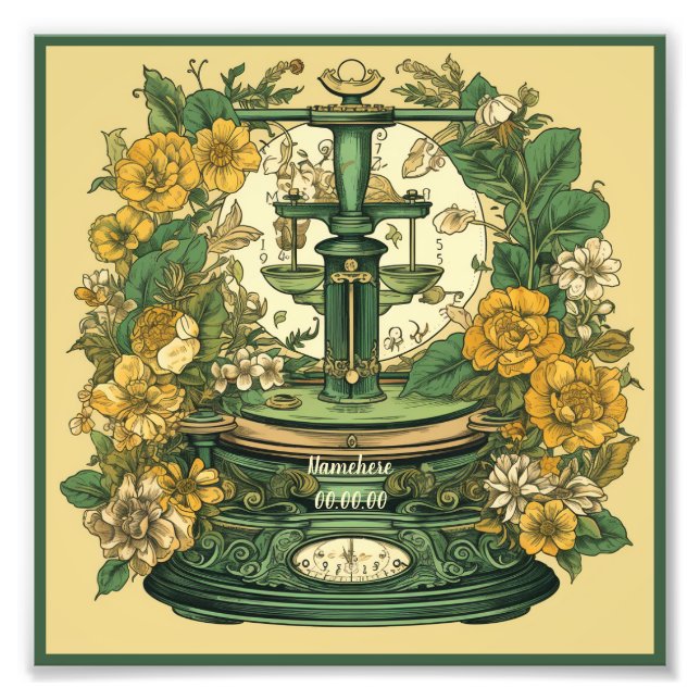 Foto Crie sua própria arte Nouveau Libra Zodiac (Frente)