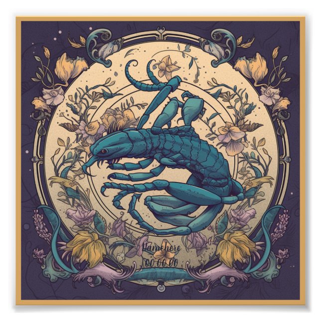 Foto Crie sua própria arte Nouveau Scorpio Zodiac (Frente)