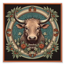 Foto Crie sua própria arte Nouveau Taurus Zodiac