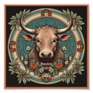 Foto Crie sua própria arte Nouveau Taurus Zodiac