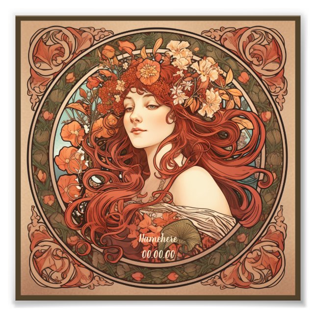 Foto Crie sua própria arte Nouveau Virgo Zodiac (Frente)