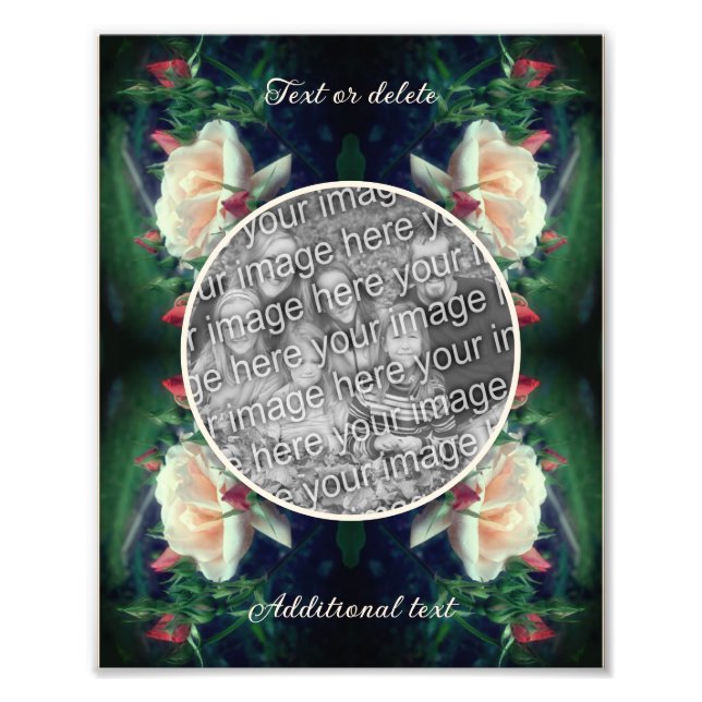 Foto Crie Sua Própria Rosa De Pêssego E Botões 8x10 (Frente)