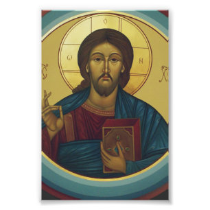 Foto Cristo Pantocrator Bizantino Arte de Mosaico Redon