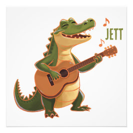 Foto Crocodilo Rockeiro com Guitarra – Divertido Animal