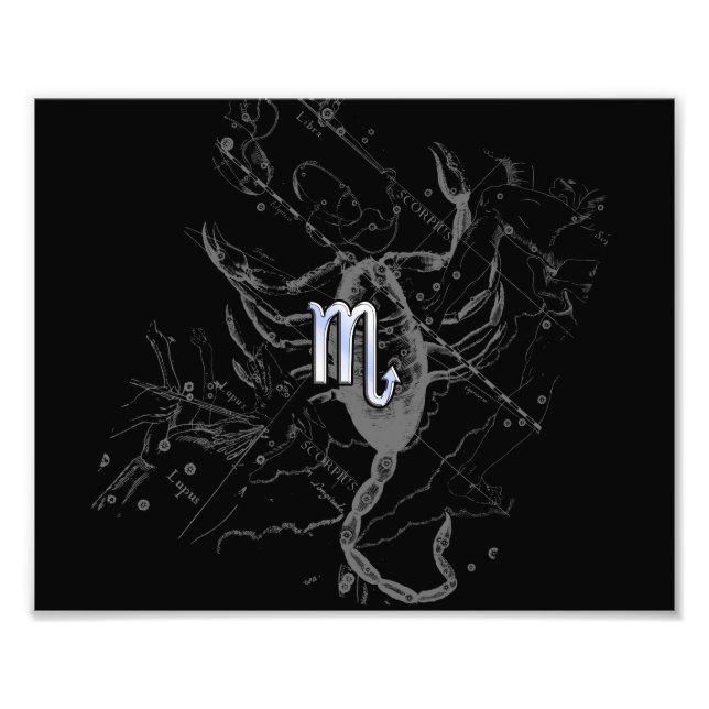 Foto Cromo como Scorpio Zodiac Sinal no Decor Hevelius (Frente)