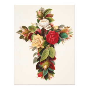 Foto Cruz de rosas, ilustração da era vitoriana
