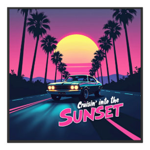 Foto Cruzando ao pôr do sol - Unidade retrô dos anos 80