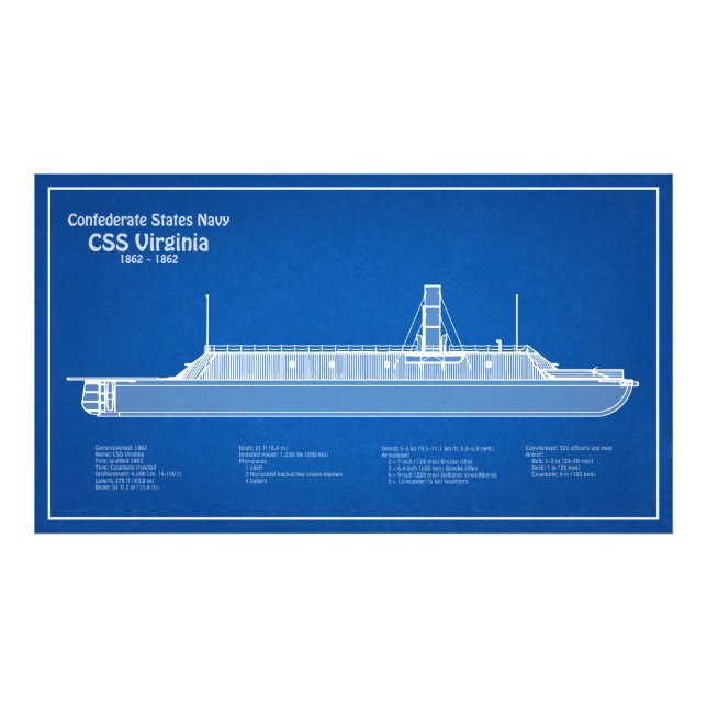 Foto CSS Virginia - Ship Blueprint Planos ABD (Frente)
