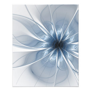 Foto Cu de flor de fantasia fractal azul macio e tenra