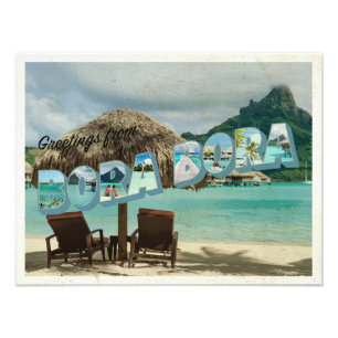 Foto Cumprimentos do cartão do vintage de Bora Bora