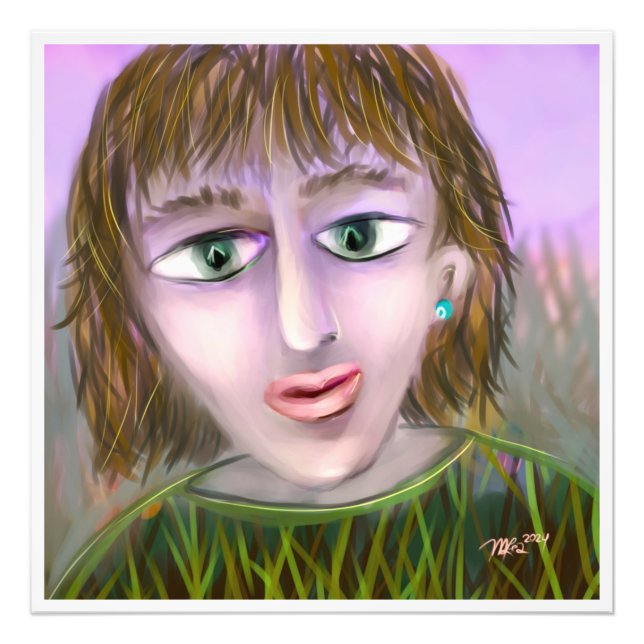 Foto Curiosidade Esmeralda ~ Parede de Retrato Feminino (Frente)