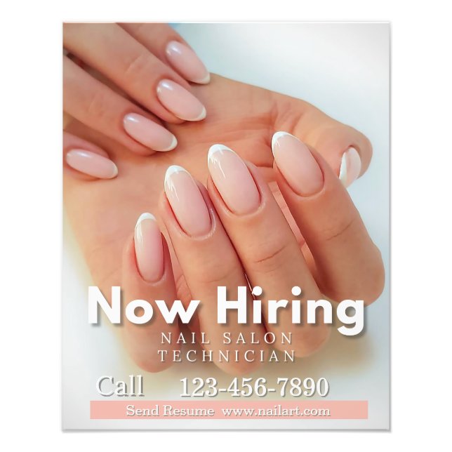 Foto Customize Now Hiring Nail Salon Technician Pink (Frente)