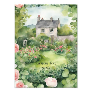 Foto Custon Aestic Watercolor Irish VIlage Cottage