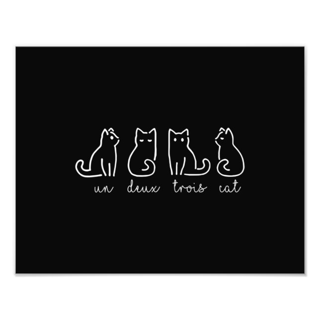 Foto Cute Abstract Un Deux Trois Cat French Kitty (Frente)