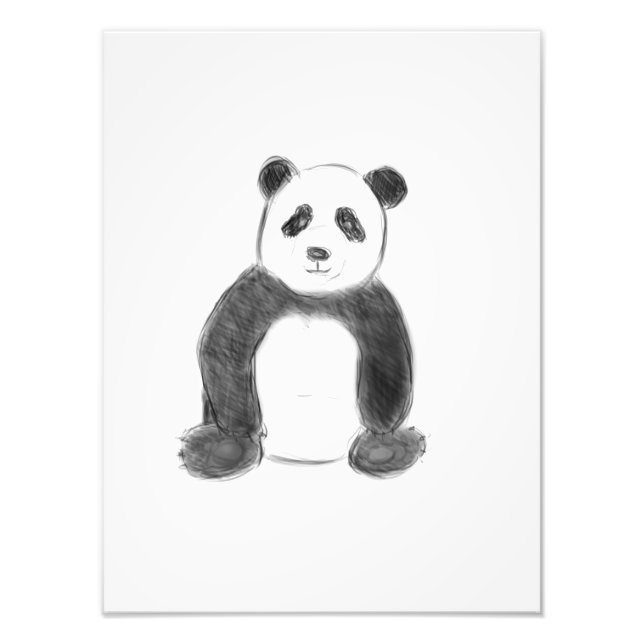 Foto Cute black and white panda sketch (Frente)