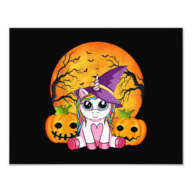 Foto Cute Halloween Girls Witchy Unicorn Halloween (Frente)